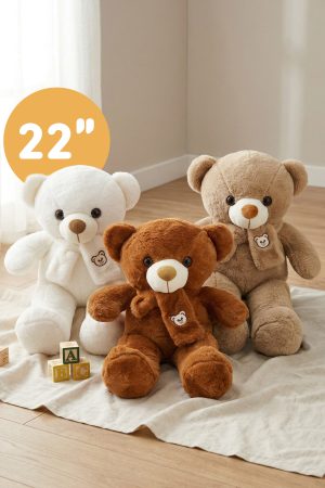 Cuddly Scarf Fuzzy Soft Stuffed Teddy Bear Plush - 22 Inch