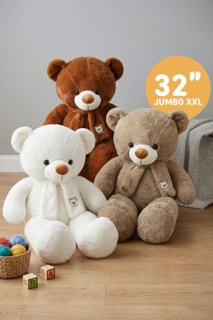 JUMBO Cuddly Scarf Fuzzy Soft Teddy Bear Plush - 32 Inch