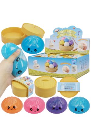 Glitter Jelly Bao Bun Dumpling Jiggly Slime Squishy - 12 Pcs