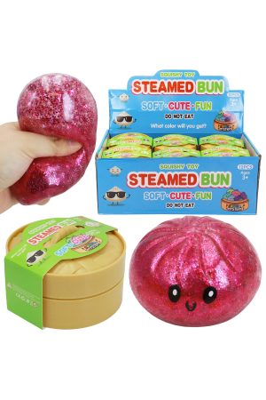 Glittery Bao Bun Dumpling Water Bead Filled Squishy - 12 Pcs