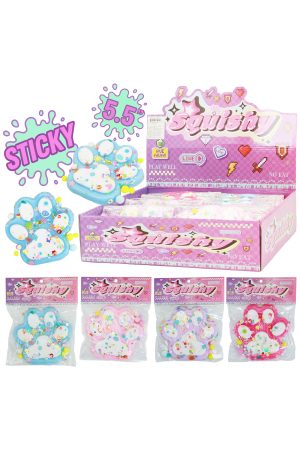 Jumbo Sprinkled Paw Jiggly Mochi Sticky Squishy - 5.5 Inch