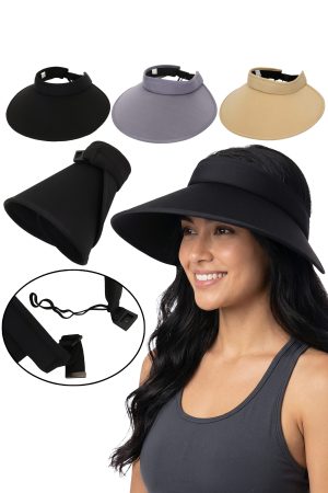 Wide Brim Polyester Pack-n-Go Roll-Up Sun Visor