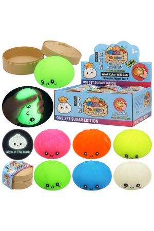 Glow In Dark Dumpling Squishy Bao Bun Blind Box - 12 Pcs