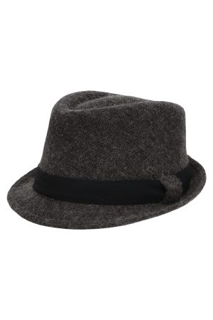 Faux Vegan Wool Black Band Fedora