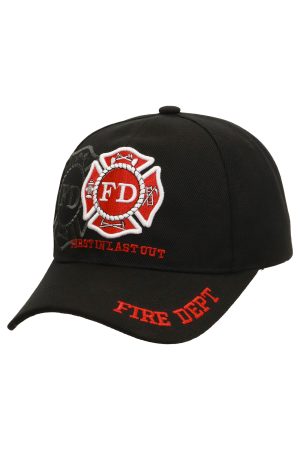Fire Dept Maltese Cross First In Last Out Baseball Cap