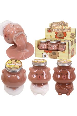 Cute Chubby Capybara Slime Jar - 6 Pcs