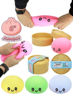 JUMBO Solid Bao Dumpling Soft Slime Filled Squishy - 6 Inch