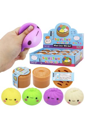 Mini Solid Bao Dumpling Soft Slime Filled Squishy - 2 Inch