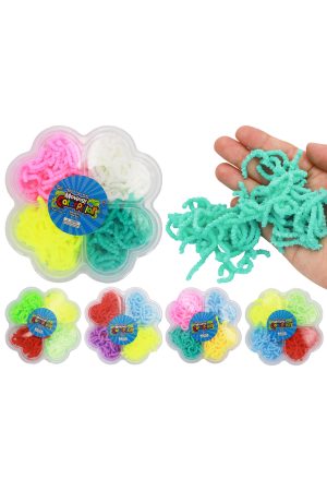 Magic 4-in-1 Color Wiggly Noodles Fidget Squishy Tub - 6 Pcs