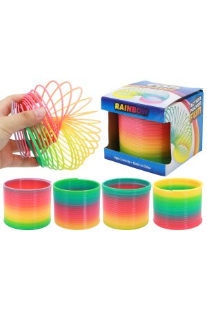 Pastel Rainbow Ombre Coil Slinky Toy - 12 Pcs