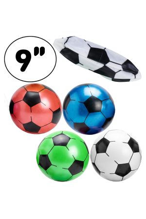 9 Inch Colorful Soccer Bouncy Ball Toy - Deflated