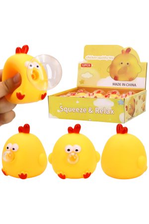 Bubble Blowing Chubby Yellow Chick Squishy Toy