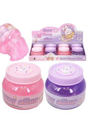Bunny Rabbit Glittery Slime Jar - 8 Pcs