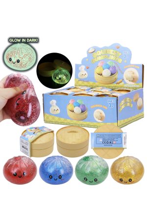 Glow In Dark Glitter Jiggly Dumpling Bao Bun Squishy