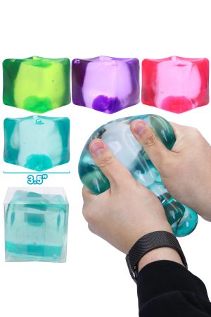 JUMBO Solid Clear Cube Maltose Putty Filled Squishy - 4 Pcs