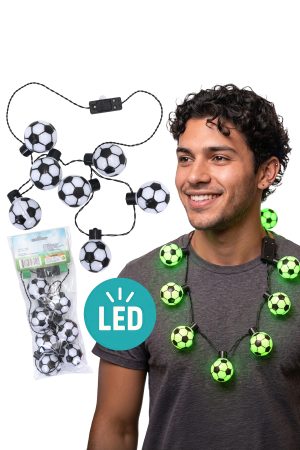 Soccer Ball LED String Light Necklace - 12 Pcs