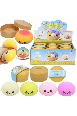 Dumpling Fluffy Slime Squishy Bao Bun Blind Box - 12 Pcs