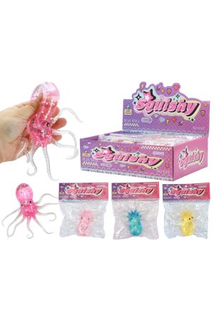 Octopus Glittery Maltose Putty Filled Squishy Bag