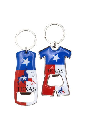 Cowboy Texas State Flag Bottle Opener Key Chain