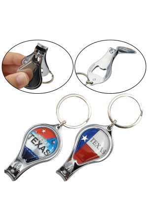 Texas 2-in-1 Nail Clipper Bottle Opener Key Chain