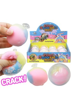 Pastel Rainbow Crunchy Cracking Clay Squishy Ball
