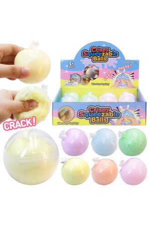 Solid Pastel Crunchy Crispy Cracking Clay Squishy Ball