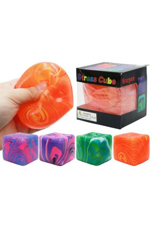 Colorful Marbled Cube Putty Filled Squishy