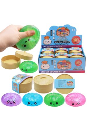 Glitter Maltose Putty Bao Bun Dumpling Squishy - 12 Pcs