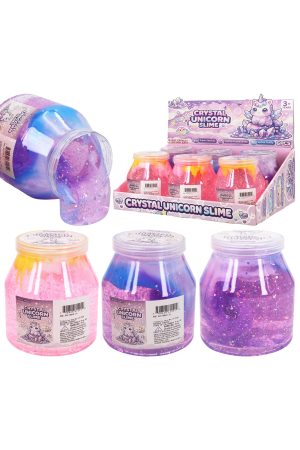 Cute Two-Tone Iridescent Glittery Unicorn Slime Jar
