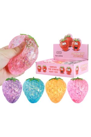 Strawberry Glittery Maltose Putty Filled Squishy