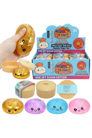 Fine Glitter Maltose Putty Bao Bun Dumpling Squishy - 12 Pcs