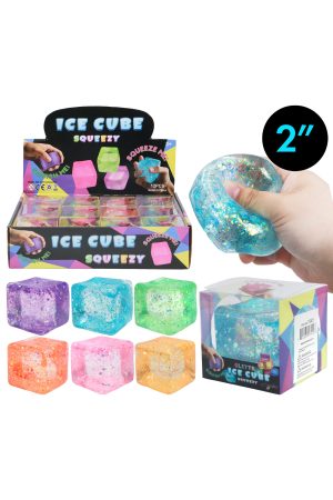 Shimmery Glitter Cube Maltose Putty Filled Squishy - PVC Box