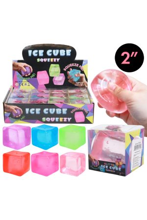 Clear Colorful Cube Maltose Putty Filled Squishy - PVC Box