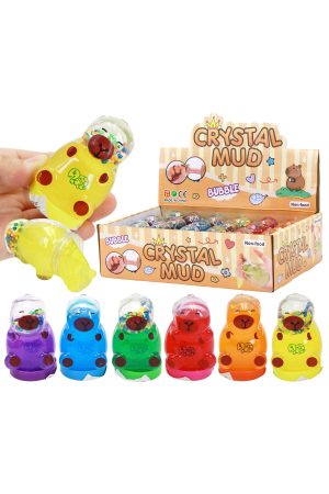 Mini Capybara Colorful Foam Bead Slime Jar