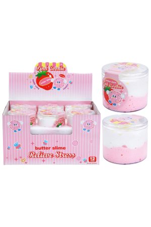 Pink Cookie Two-Tone Matte Butter Slime Jar