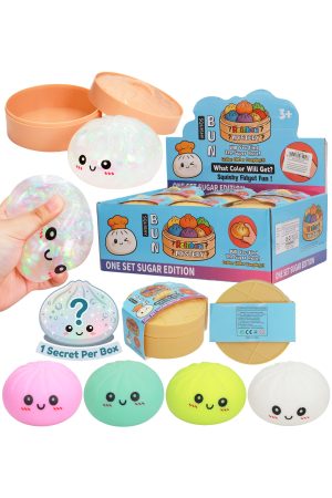 Dumpling Fluffy Slime Squishy Bao Bun Blind Box - 12 Pcs