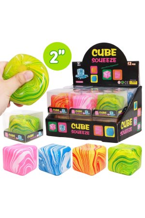 Marbled Cube Putty Filled Squishy - 12 Pcs
