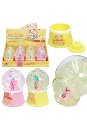 Teddy Bear Snow Globe Glittery Gel Slime Jar