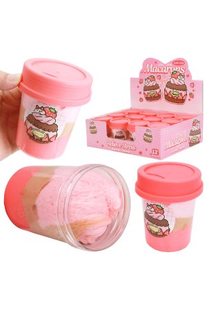 Three-Tone Matte Macaron Butter Slime Pink Beverage Cup Jar