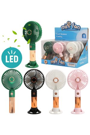 Metallic Bronzed Handheld Tabletop LED Electric Fan