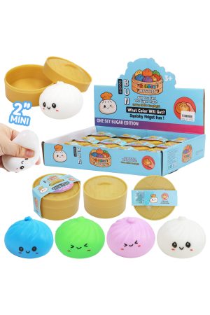 Mini Solid Bao Dumpling Soft Slime Filled Squishy - 2 Inch