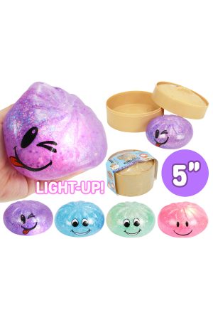Jumbo Glittery LED Slime FIlled Dumpling Squishy - 5 Inch