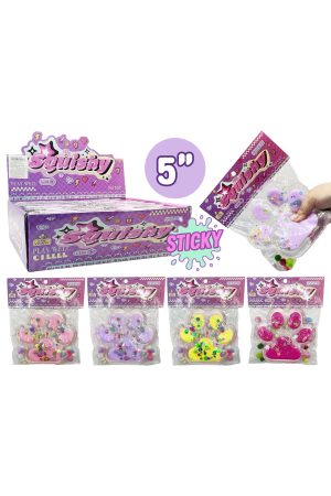 Jumbo Pastel Clear Paw Mochi Sticky Squishy Bag - 5 Inch