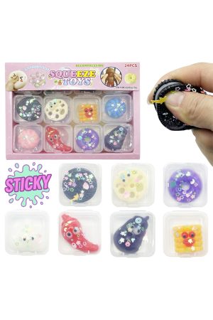 Mini Food Desserts Variety Sticky Mochi Squishy w/ Mini Case