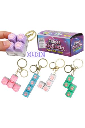 Clicky Keyboard Pastel Animal Paw Keycap Fidget Keychain