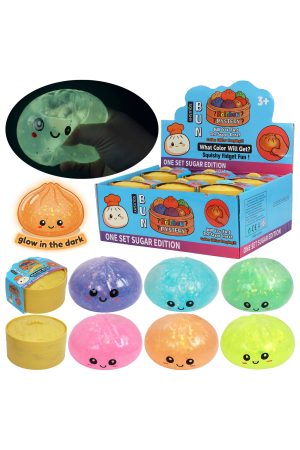 Glow In Dark Glitter Jiggly Jelly Dumpling Bao Bun Squishy