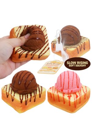 Ice Cream French Toast Slow Rising Scented Foam Squishy