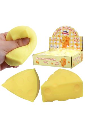 Yellow Cheese Fluffy Slime Filled Squishy Toy