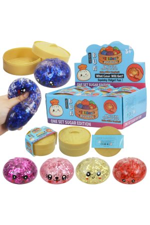 Chunky Glitter Jiggly Slime Filled Dumpling Bao Bun Squishy