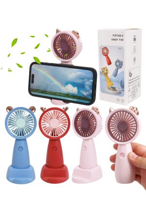 Animal Ear Compact Handheld and Phone Stand Electric Fan